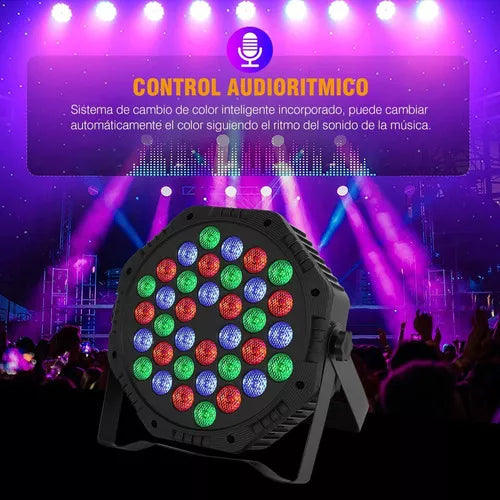 Cañon de 36 luces led Rgb +🎁Regalo +Envio gratis