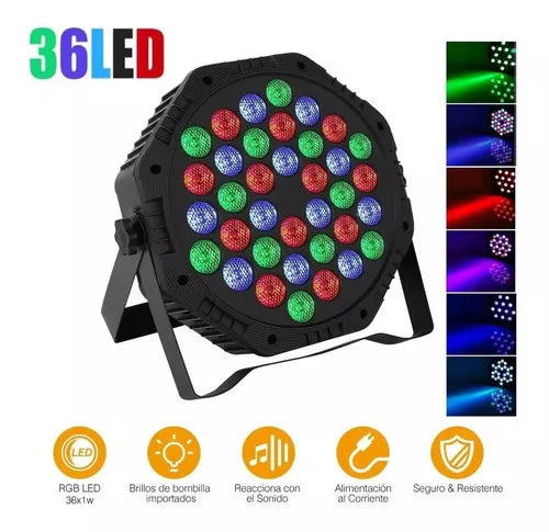 Cañon de 36 luces led Rgb +🎁Regalo +Envio gratis