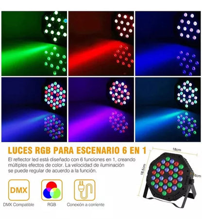 Cañon de 36 luces led Rgb +🎁Regalo +Envio gratis